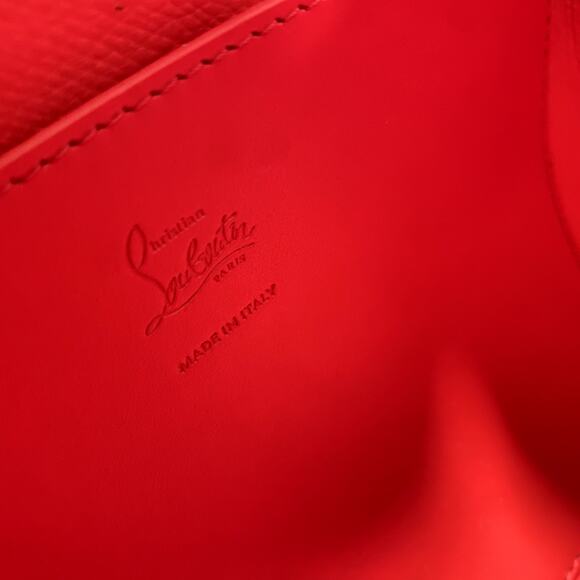 Christian Louboutin Cabarock Croc Small Black Leather Tote Spiked Shoulder Bag - Picture 10 of 12